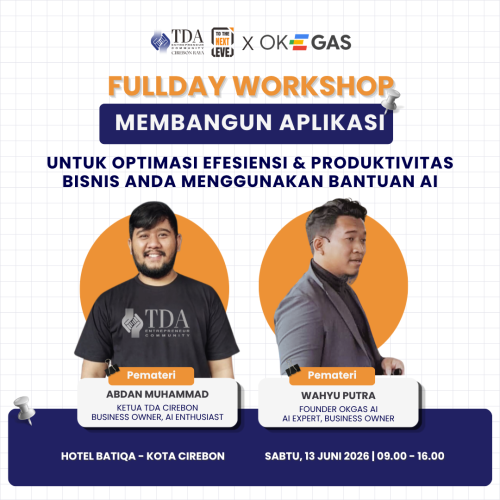 FULLDAY WORKSHOP TDA - HOTEL BATIQA - KOTA CIREBON SABTU, 13 JUNI 2026 09.00 - 16.00